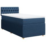 vidaXL Boxspringbed met matras, blauw, 120x200 cm, met stoffen bekleding
