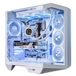 darkFlash Full-Tower ATX Gaming PC Boîtier, Back-Connect Carte mère, Montage GPU Vertical, Verre Panoramique, Supporte 2 x Radiateurs 360 mm, Compatible RTX 40 (4 ventilateurs PWM ARGB, blanc)