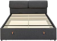 Giga Living Bed Stella Basel Donkergrijs 190cm