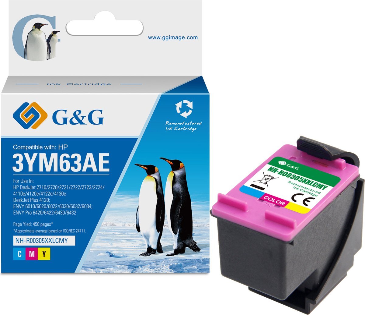 G&G 305XXL inktcartridge compatibel met HP 305 XL Hoge Capaciteit Kleur Huismerk