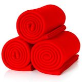 ALCLEAR 3 stuks Oeko Tex fleecedekens, rood, 130 x 160 cm