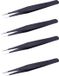 Quadrios 25EC173 Pincet ESD Spits Zwart Plastic 4 Stuks