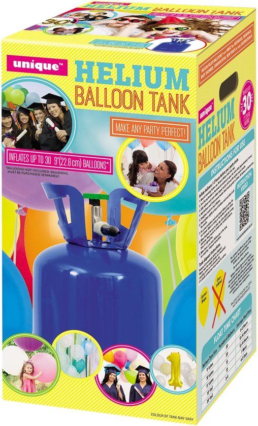 Unique helium tank voor 30 ballonnen - Blauw