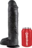 King Cock 11 Inch With Balls Black - 0603912350296