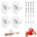 Set de 4 tringles à rideaux transparentes, fixation sans perçage