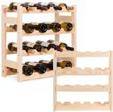 Springos Wijnrek - Wijnrek voor 20 Flessen - Glazenrek - 53 x 25 x 53 Cm - 40 KG - Grenenhout