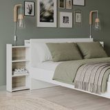 CBA Bed Brug Clyde - 144x22x88cm - Wit/Eikdecor