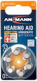 Ansmann Hearing Aid batterijen, verpakking van 6 stuks