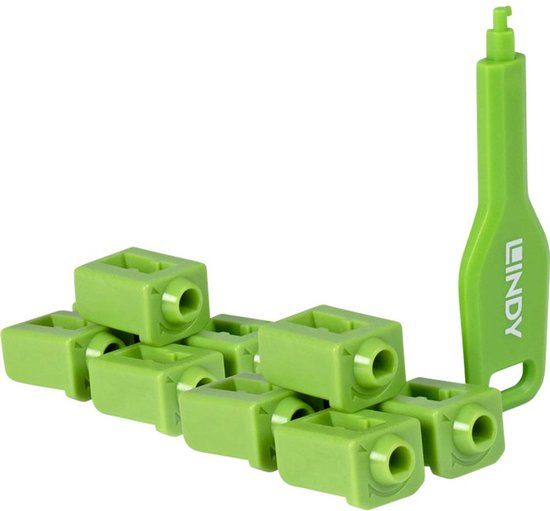 LINDY SFP-poortsloten (10 stuks) met sleutel, groen