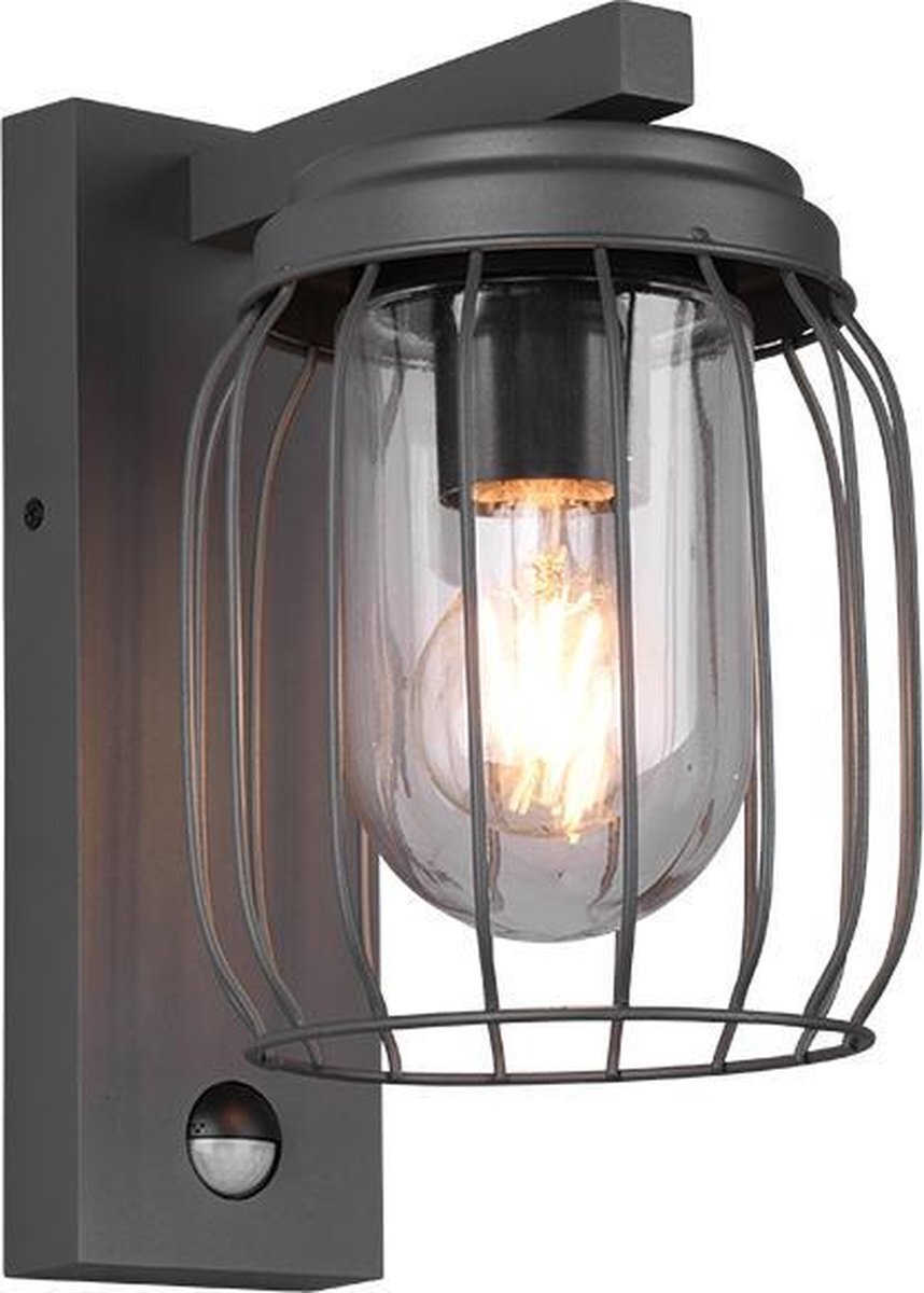 TRIO LEUCHTEN Tuela - Wandlamp - IP44 - Bewegingssensor - Antraciet