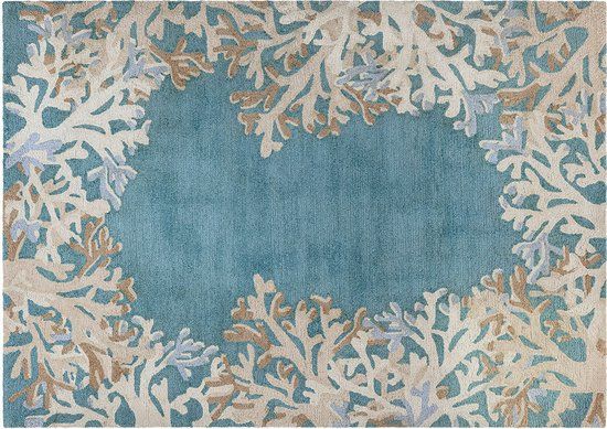 LOBERON Vloerkleed voor binnen en buiten Dorlancourt turquoise/crème