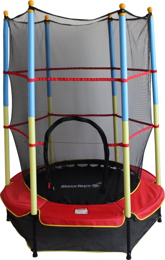 MaxxToys Trampoline met Veiligheidsnet - Ø 135 cm - Rood/Blauw