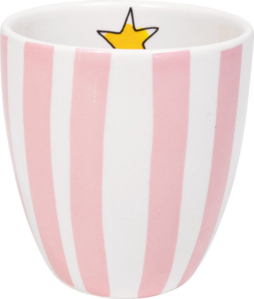 Blond Amsterdam Even Bijkletsen Mini Mok roze streep zonder oor 0,2L