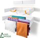 Zeo Wood étendoir mural pliable 120 cm - 8,4 m de longueur de séchage blanc