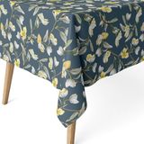 ECOMMERC3 Vlekafstotend tafelkleed voor rechthoekige tafel, afmeting 200 x 140 cm, vuilafstotend tafelkleed, extra zacht en waterdicht, blauw