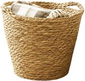 Atmosphera Opbergmand Bali - rond - zeegras - bruin - 31 x 29 cm