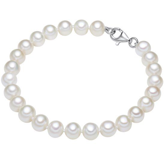Valero Pearls Parel Armband - Sterling Zilver - Zoetwaterparels - 21 cm