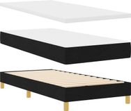 vidaXL Boxspring bed met hoofdeinde Zwart Stof 200 x 90 cm