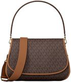 Michael Kors Holmes Medium Schoudertas Dames - Leer - Bruin/AcDonker Groenn