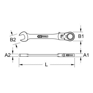 KS Tools geARplus ratelringsleutel vergrendelbaar, 14mm