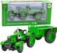 LEAN TOYS Tracteur de ferme en métal avec remorque vert 1:18