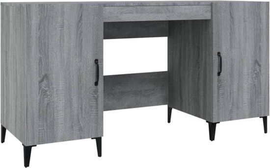vidaXL Bureau 140x50x75 cm bewerkt hout grijs sonoma eikenkleurig