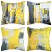 Wosendy Sierkussensloop, superzacht, vierkant, decoratieve kussenhoes voor thuis, verf, set van 4, geelgrijze kussensloop voor stoel, slaapkamer, bank, woonkamer, 47,5 x 45,5 cm