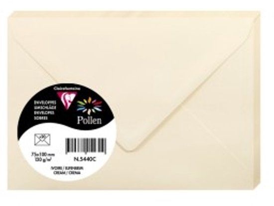 Clairefontaine Stuifmeel van Clairefontaine enveloppe mini, ivoor