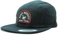Surf Monkey 5-panel pet - platte klep - Jockey / Volwassenen / One size (zwart)