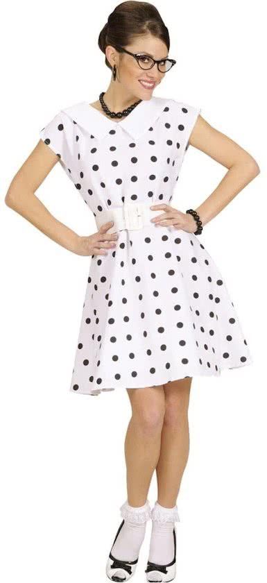 Vegaoo Witte jaren 50 retro jurk voor dames - Verkleedkleding - Medium