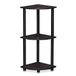 Furinno Compact hoekrek met 3 niveaus, hout, donker walnoot, 29,46 x 29,46 x 75,18 cm