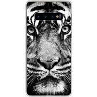 1001 coques Samsung Galaxy S10 Plus Tigre blanc et noir Bedrukt siliconen hoesje