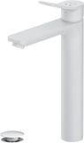 AM.PM X-Joy - Wastafelkraan hoog met push-open waste set - Waterbesparend - Messing - Wit