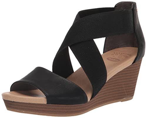 Dr. Scholl's Shoes Dames Barton Band Wedge Sandaal - Zwart glad - 41 EU