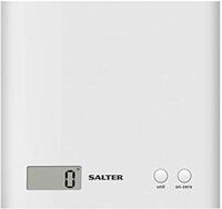 Salter 1066 WHDR15 digitale keukenweegschaal, wit, slank design, elektronische weegschaal voor de keuken, lcd-display, buigfunctie, eenvoudig te reinigen en ruimtebesparend, max. draagvermogen 3 kg