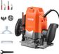 VEVOR Bovenfrees, 1200 W, toerentalregeling, bovenfrees, randfrees met dompelbasis, stofafzuiging en parallelle aanslag, voor hout en randbewerking, doe-het-zelfprojecten, bekabeld