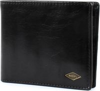FOSSIL Leren Portemonnee Ryan Bifold met Flip ID RFID Black Zwart