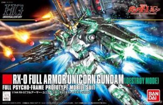 Bandai Gundam High Grade Full Armor Unicorn Gundam Destroy Mode 1:144 Model Kit