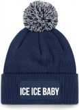 Bellatio Decorations Ice ice baby muts met pompon - unisex - one size - Navy - wintermuts