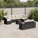 Maison Exclusive - Ensemble de jardin pour le jardin, composé de 10 pièces avec coussins, en polyrotin noir