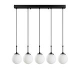 Opviq Elegante zwarte kroonluchter, verstelbare hoogte 40-115 cm, metalen behuizing, 5 x E14 stopcontacten, 80 x 15 x 115 cm, perfect voor moderne woonruimtes, IP20 rated