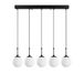 Opviq Elegante zwarte kroonluchter, verstelbare hoogte 40-115 cm, metalen behuizing, 5 x E14 stopcontacten, 80 x 15 x 115 cm, perfect voor moderne woonruimtes, IP20 rated