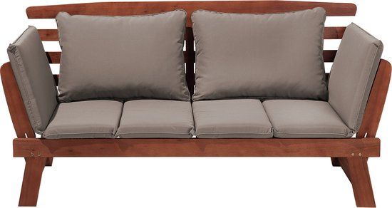 Beliani PORTICI Tuinbank - Donkere houtkleur - Eucalyptushout - 210 cm