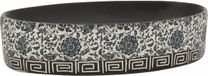 vidaXL Opzetwasbak Ovaal Zwart en Blauw Keramiek 56.5x36.5x13.5 cm