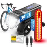 FISCHER Fietsverlichtingsset Stop 30/15 Lux met remlicht, voor- en achterlicht, met accu en USB-oplaadfunctie, 2 lichtfuncties, spatwaterdicht conform IP44, StVZO-goedgekeurd