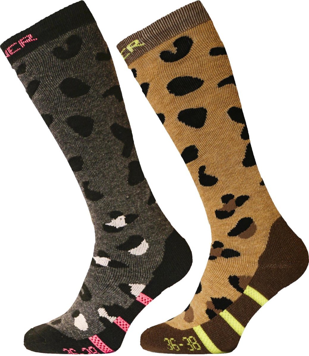 Sinner Ladies Ski Socks Placed Animal Double Pack Wintersportsokken Dames - Maat 42-44