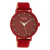 OOZOO Timepieces C10656 Dameshorloge Rood Leer Analoog Quartz