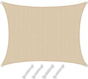 Sonnensegel Mojave Beige 1x2m HDPE Zonneluifel Rechthoekig Waterdoorlatend Tuinluifel Zonbescherming Rechthoek