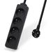 Waytex 52131 stekkerdoos met 4 elektrische stopcontacten, 16 A, 2P+T, kabel lengte 3,00 m, kinderbeveiliging, CE NF, zwart