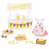 Li'l Woodzeez WZ6718Z Play Li'l Woodzeez - limonadestandaard 25-delige speelgoedset met dierlijk karakter, eten en dranken - miniatuurbeeldjes en speelsets voor kinderen vanaf 3 jaar, multi